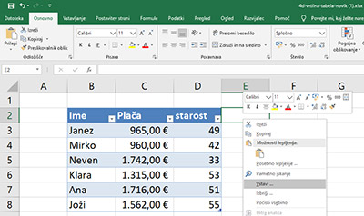 Tečaj Excel začetni Osnove